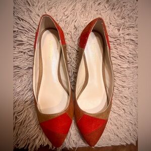 Nine West Red and Brown Flats